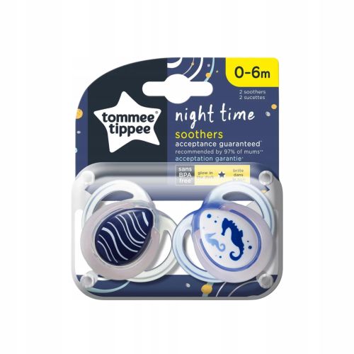 Tommee Tippee Soothers Gece Emziği 2'li 0-6 Ay