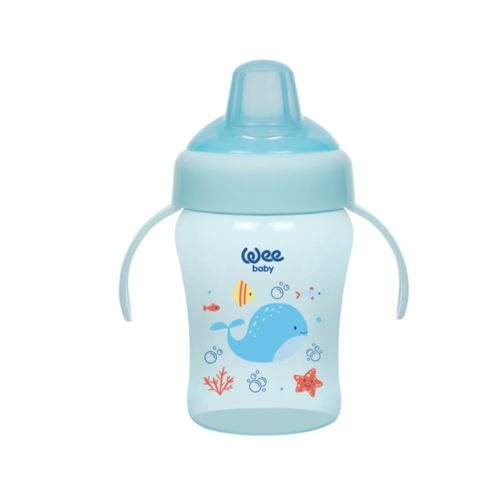 Wee Baby Colurful Akıtmaz Kulplu Bardak 240 ml Mavi