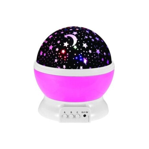 Star Master Dönen Gece Lambası Renkli Yıldızlı Gökyüzü Projeksiyon (Pembe)