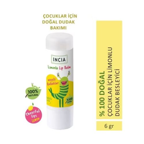 İncia Doğal Nemlendirici Dudak Bakım Kremi (limonlu) 6 gr