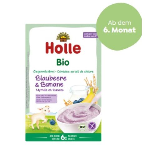 Holle Organik Keçi Sütlü, Yaban Mersinli ve Muzlu Bebek Lapası 6+ ay