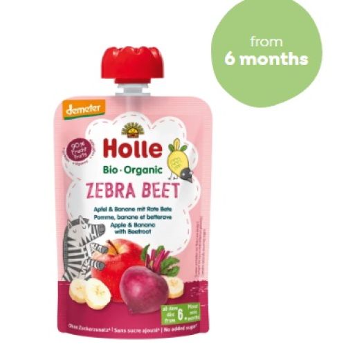 Holle Organik Zebra Beet (Elma, Muz ve Pancar) Püre 100 gr 6+ m
