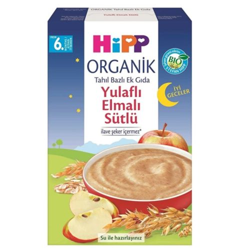 Hipp Organik İyi Geceler Sütlü Yulaflı Elmalı Kaşık Maması 250 gr 6+ ay