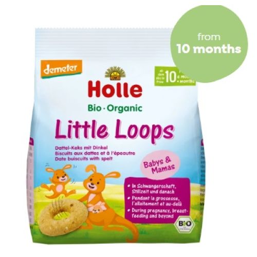 Holle Organik Little Loops (Hurmalı ve Buğdaylı) Bisküvi 10+ ay