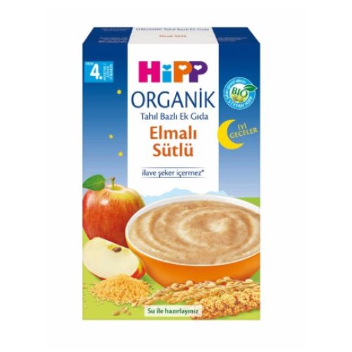 Hipp Organik İyi Geceler Elmalı Sütlü Tahıllı Ek Gıda 250 gr 4+ ay
