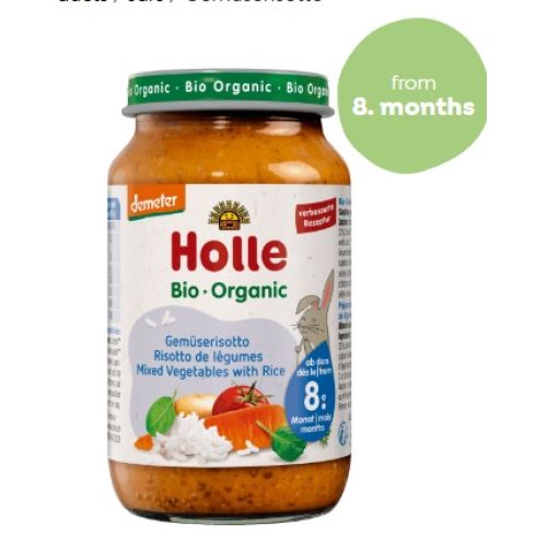 Holle Karışık Sebzeli + Pirinçli Mama 220 gr 8+