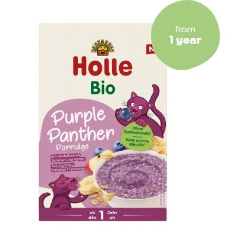 Holle Organik Yulaf Lapası Mor Panter (yabanmersini-muz ve elma) 1yaş