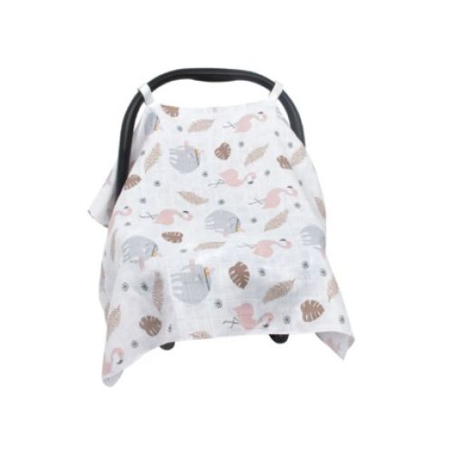 Sevi Bebe Müslin Ana Kucağı Örtüsü Flamingo