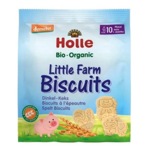 Holle Organik Little Farm (Muzlu ve Pirinç Şuruplu) Bisküvi 10+ ay