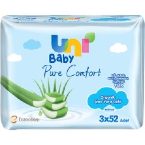 Uni Baby Pure Comfort 3x52 Adet Organik Aloe Vera Özlü Islak Mendil