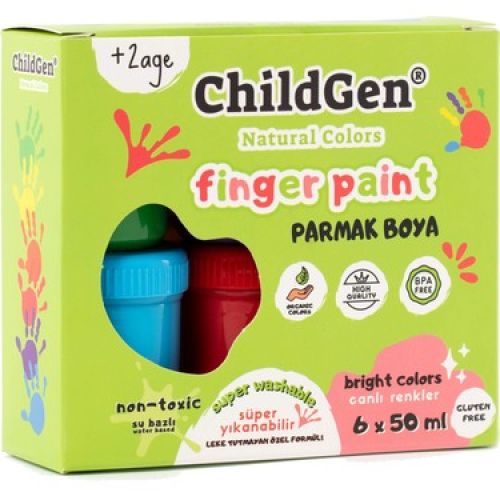 ChildGen Süper Yıkanabilir 6'lı Parmak Boya Seti (6X50GR)