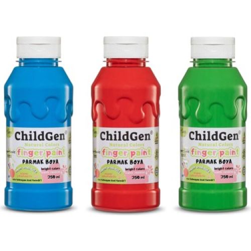 ChildGen Süper Yıkanabilir 3'lü Parmak Boya Pastel Set  (3X350ML)