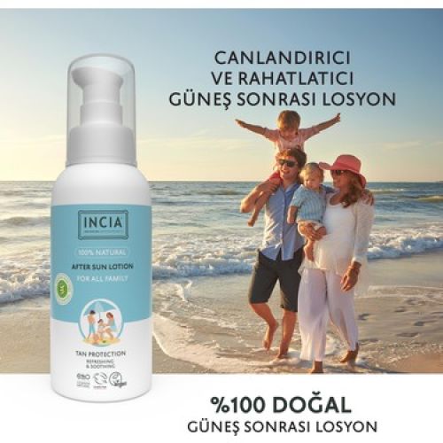 INCIA Incıa 100% Natural After Sun Losyon Güneş Sonrası Organik Aloe Vera Nemlendirici 100 ml