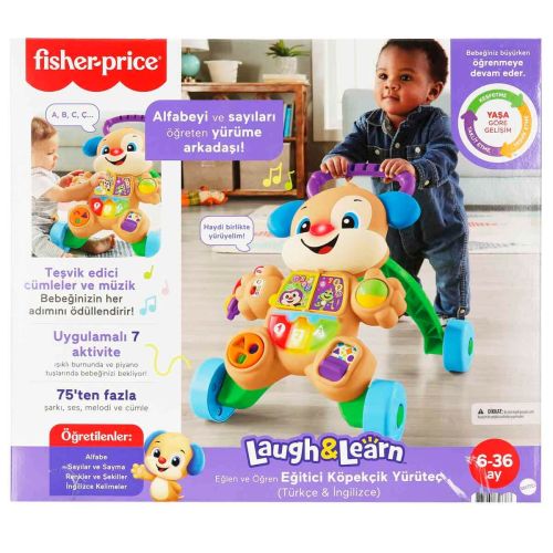 Fisher Price Eğlen & Öğren Yaşa Göre Gelişim, Eğitici Köpekçik Yürüteç (Türkçe) (6-36ay)