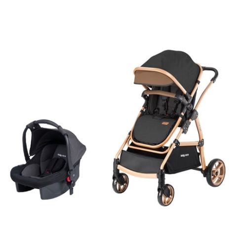 BABY CARE  BERLİN TRAVEL BEBEK ARABASI GOLD-SİYAH
