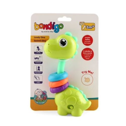 Bondigo Sevimli Dino Müzikli Çıngırak Yeşil