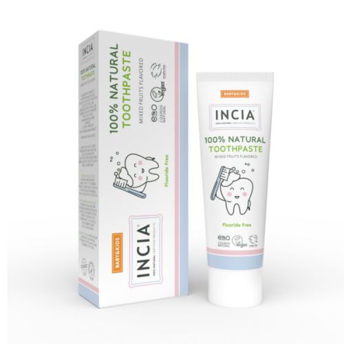 İncia Doğal Diş Macunu Bebek ve Çocuk Karışık Meyve Aromalı Florürsüz 50ml