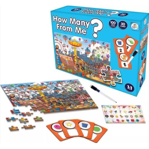 EĞİTİCİ PUZZLE SETİ. Eğitici Benden Kaç Tane Var Lunapark Puzzle Oyun