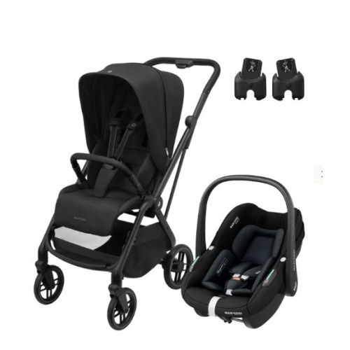 Maxi-Cosi Leona2-Pebble S Tek Elle Katlanabilen Ultra Kompakt Çift Yönlü Seyahat Sistem Bebek Arabası Black