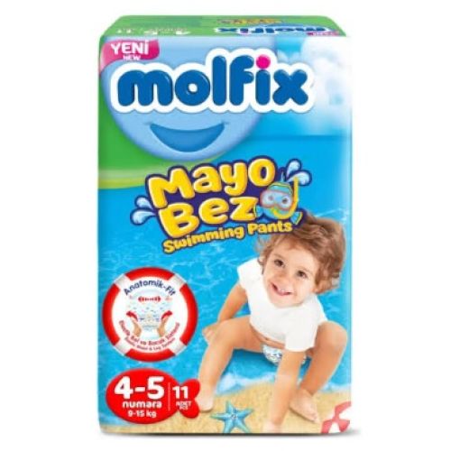 Molfix Swimming Pants 4-5 Numara 11'lu Mayo Bez (9-15kg + )