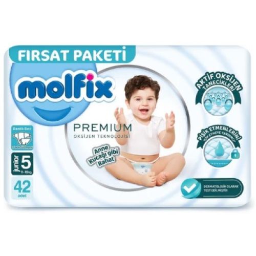 Molfix Premium Bebek Bezi Junior Fırsat Paketi 42 Adet 5 Numara (11-18kg)