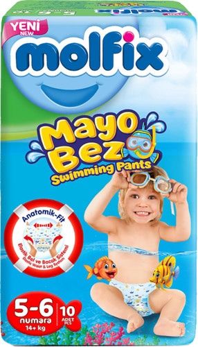 Molfix Swimming Pants 5-6 Numara 10'lu Mayo Bez (14kg + )