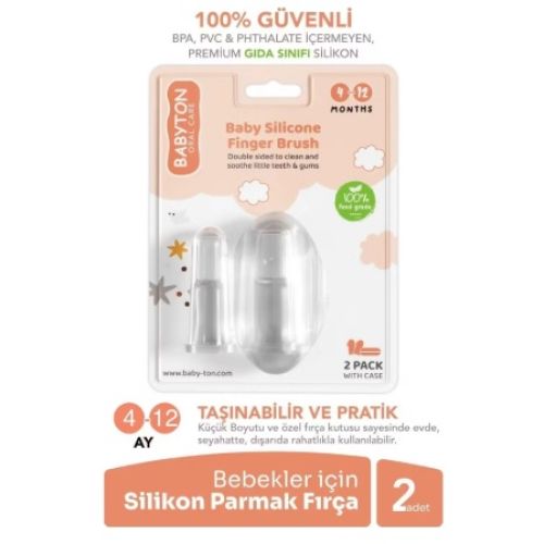 Babyton Silikon Parmak Diş Fırçası 2'li 4-12ay