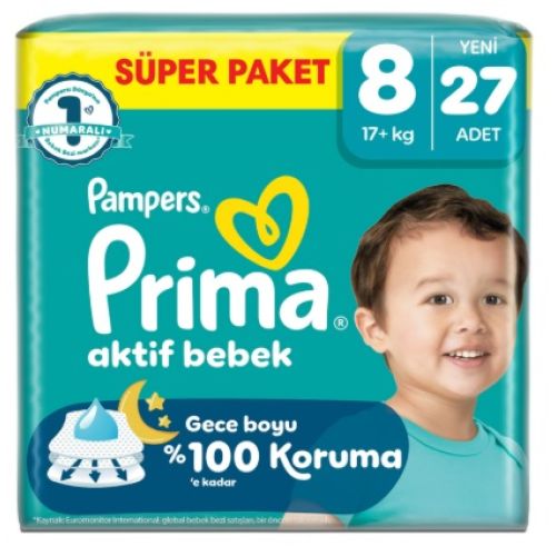 Prima Bebek Bezi Aktif Bebek 8 Beden, 27Adet