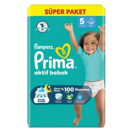 Prima Bebek Bezi Aktif Bebek 5 Beden, 46 Adet