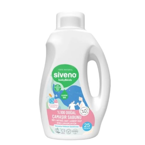 SİVENO Doğal Bebek Çamaşır Sabunu Yumuşatıcılı Bitkisel Deterjan Konsantre Vegan 750ml