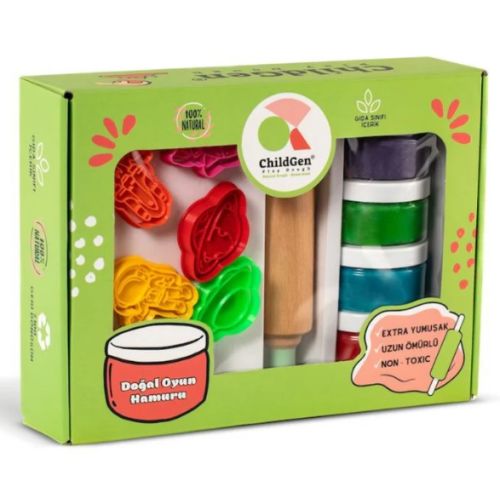 ChildGen Natural Playdough Premium Set - Space Oyun Hamur Seti (Hamur+Merdane+Kalıp)