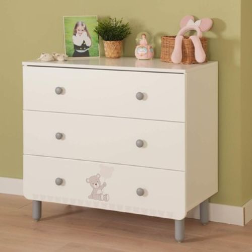 Meltem Kids Sweet Bear Bebek ve Çocuk Odası İçin Üç Çekmeceli Şifonyer