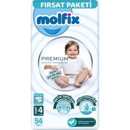 Molfix Premium Ultra Fırsat Paketi 4 numara (7-14kg)  54'lü