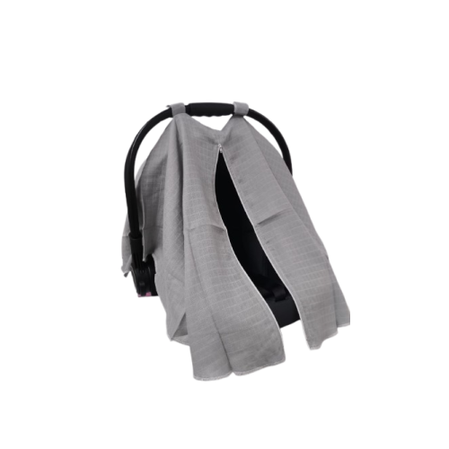 Moje Müslin Puset Örtüsü Fermuarlı - Gri