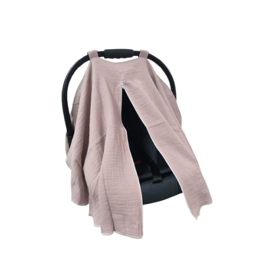 Moje Müslin Puset Örtüsü Fermuarlı - Pembe