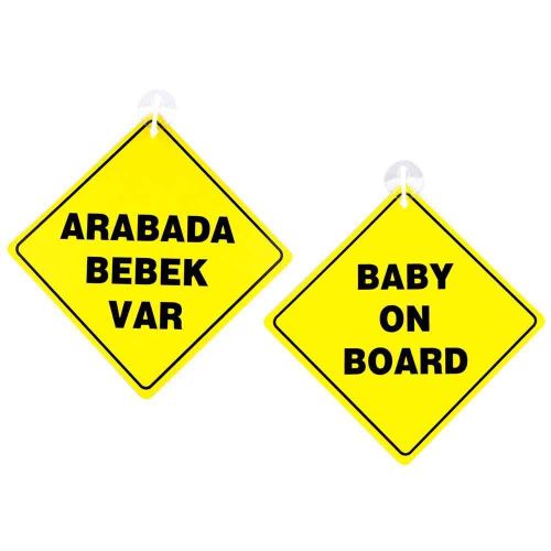 Babyjem Arabada Bebek Var Sarı