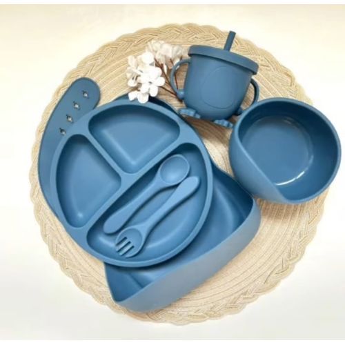 Silikon Beslenme Seti Mavi