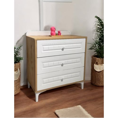 SMART 3 ÇEKMECELİ ŞİFONYER  MEŞE- BEYAZ