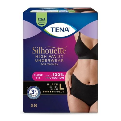 TENA Silhouette Plus Yüksek Bel Pantolon Siyah (L) 9Büyük 8 adet