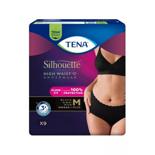 TENA Silhouette Plus Yüksek Bel Pantolon Siyah (M) 9Büyük 9 adet