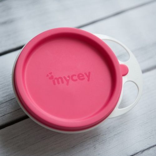 Mycey Kase Mama Tabağı Kapaklı 6+ Ay Pembe