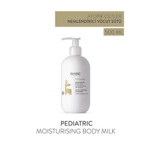 Babe Pediatric Nemlendirici Vücut Sütü 500 ml – Doğal İçerikli, Hafif ve Hızlı Emilen Formül, Hassas Bebek ve Çocuk Ciltleri İçin