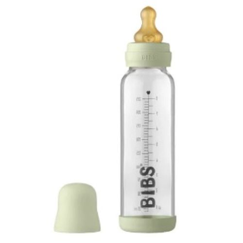 Bibs Baby Glass Bottle Complate Set Biberon Cam Şişe - 8 Oz 225ml. Sage