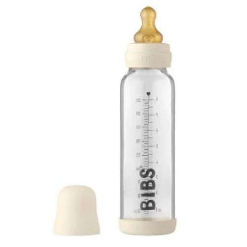 Bibs Baby Glass Bottle Complate Set Biberon Cam Şişe - 8 Oz 225ml. Ivory
