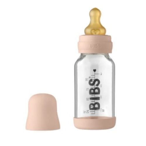 Bibs Baby Glass Bottle Complate Set Biberon Cam Şişe - 4 Oz 110ml. Blush