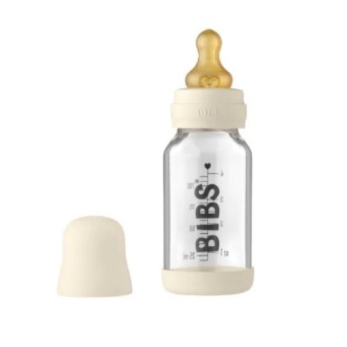 Bibs Baby Glass Bottle Complate Set Biberon Cam Şişe - 4 Oz 110ml. Ivory
