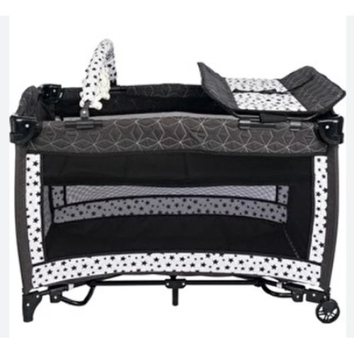 Jusso Park Yatak + Alt Acma + Sallanma Aparatı + Oyuncak ile birlikte (70x110) Koyu Gri