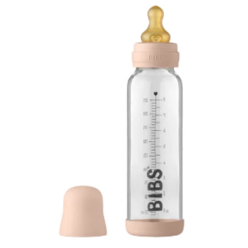 Bibs Baby Glass Bottle Complate Set Biberon Cam Şişe - 8 Oz 225ml. Blush