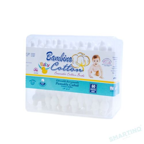 Bambino Güvenlik Koruyuculu Pamuklu Çubuk 60 adet  