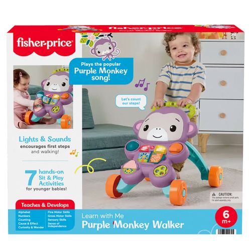 Fisher-Price  Benimle Öğren Mor Maymun Yürüteç